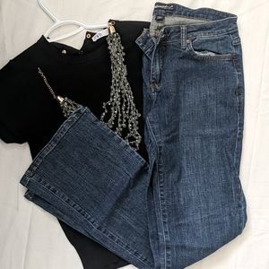 Med wash straight jeans